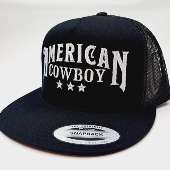 American Cowboy Cartel Rodeo Embroidered Flat Bill Mesh Snapback Bull Rider Hats